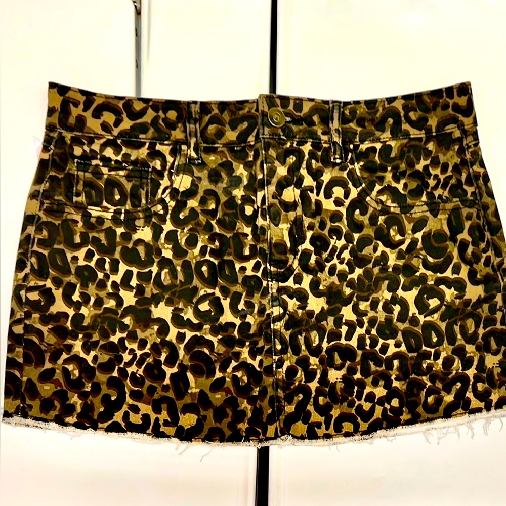 Leopard Print Mini Skirt